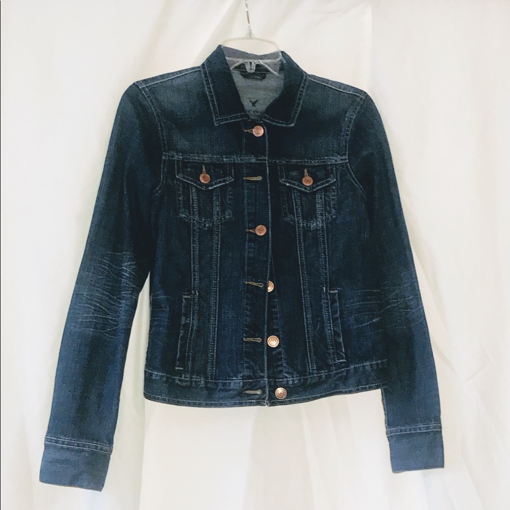 Denim jacket with light distressed design